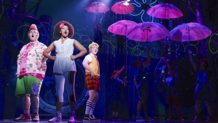 Spongebob Squarepants: The Musical brings an original story set in Bikini Bottom with a soundtrack of songs by Grammy winners like Aerosmith and Panic at the Disco. Credit: Joan Marcus