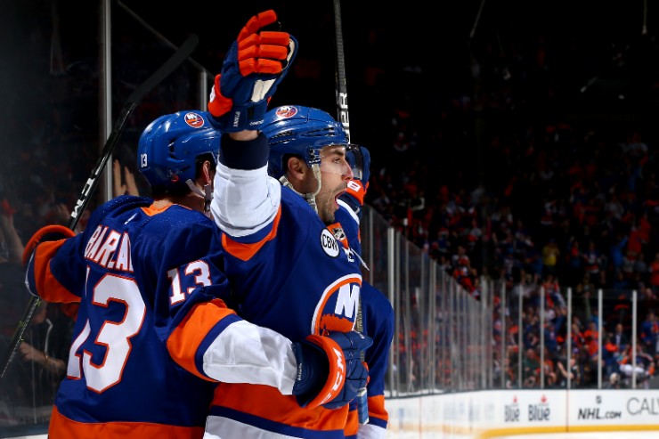 Mathew Barzal and Jordan Eberle have combined for seven points as the Islanders took a 2-0 series lead over the Penguins. (Photo: Getty Images)