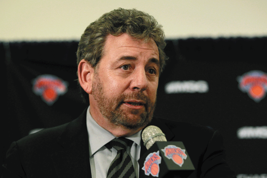 New York Knicks owner James Dolan during a press conference. (Getty Images)