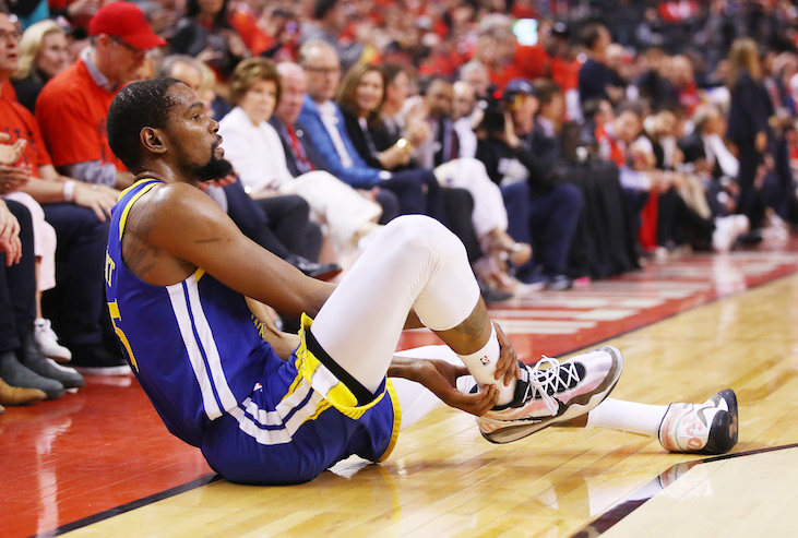 Kevin Durant's injury could ruin the Knicks' offseason plans. (Photo: Getty Images)