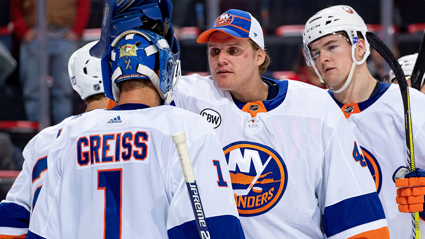 Thomas Greiss (1) and Robin Lehner (right) have given the Islanders the top goalie duo in the NHL. (Photo: Getty Images)