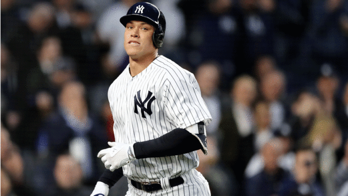 Aaron Judge told TMZ he wouldn't mind seeing Bryce Harper on the Yankees. (Photo: Getty Images)
