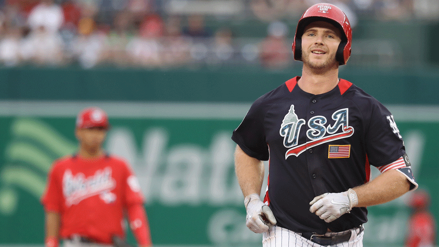 Mets prospect Peter Alonso rounds the bases after his home run in the 2018 Futures Game. (Photo: Getty Images)
