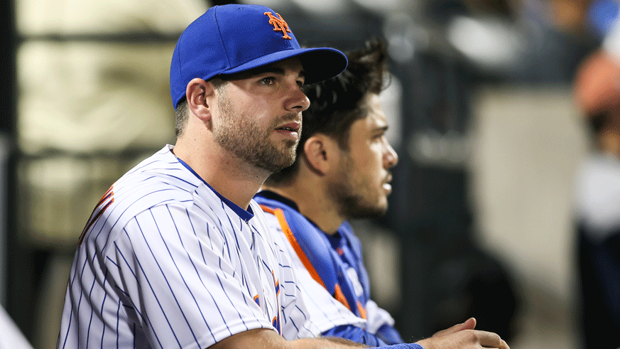 Kevin Plawecki (front) and Travis d'Arnaud (back). (Photo: Getty Images)