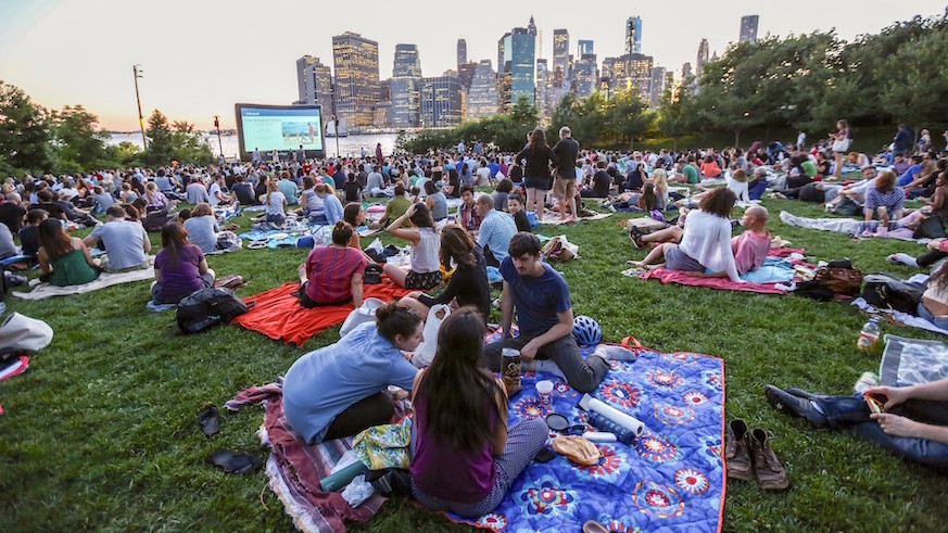 Movies With A View starts July 6 at Brooklyn Bridge Park. Photo: Courtesy of the Brooklyn Bridge Park Conservancy