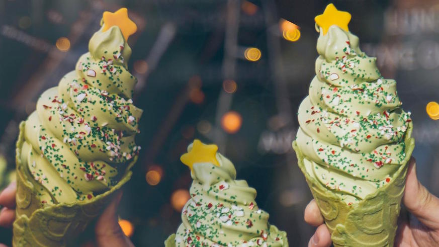 The Christmas Kone is available all December at Taiyaki NYC. Credit: Facebook