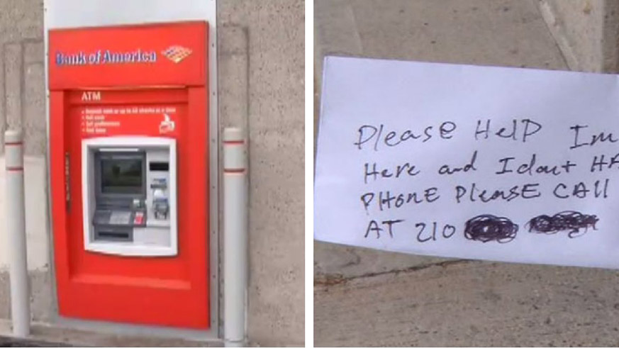 Texas man gets stuck inside ATM, writes ‘help me’ notes to customers