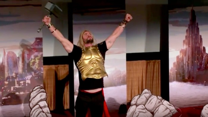 Thor: Ragnarok is a special kind of magic in 4D. Credit: The Late Late Show with James Corden, YouTube