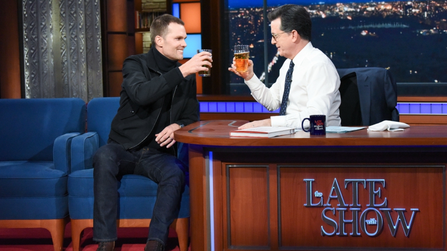 Tom Brady beer Stephen Colbert