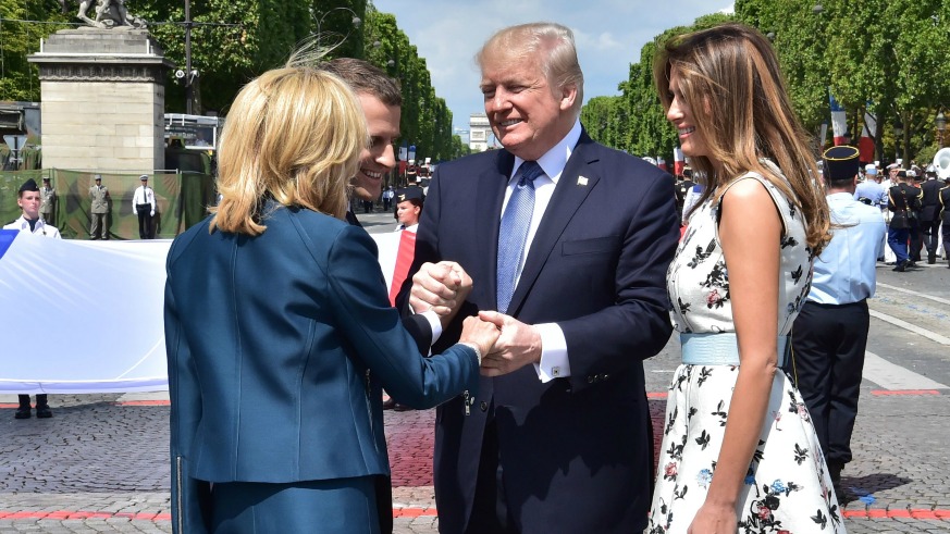 Trump and Women Brigitte Macron