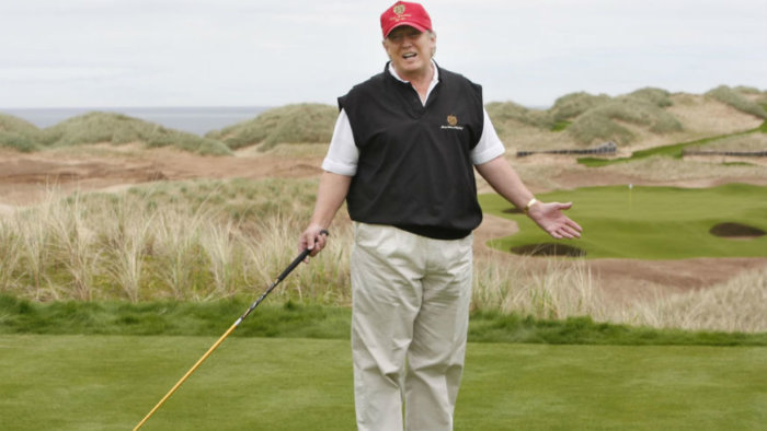 CNN captures video of Trump golfing
