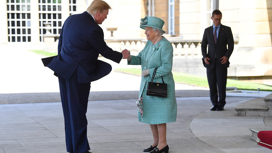 Donald Trump welcomed to Buckingham Palace by Queen Elizabeth