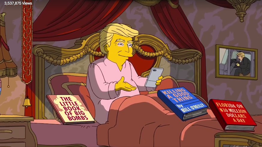 President Trump reviews his first 100 days in office on 'The Simpsons.'