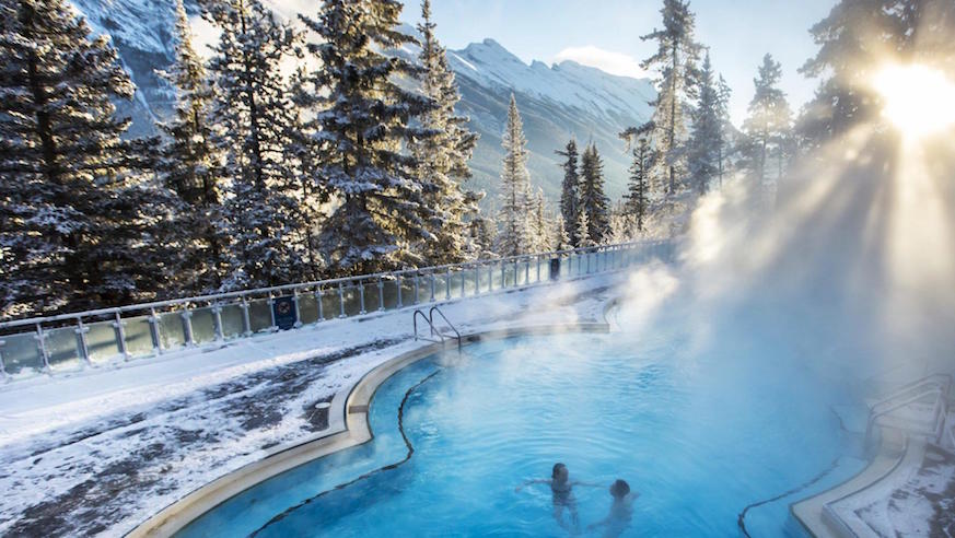 After a day of hiking in the Canadian Rockies, head to Banff National Park's springs for a relaxing way to wind down. Credit: Banff