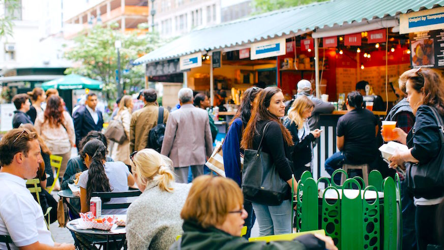 Win a spot at an outdoor market like Broadway Bites in the Citi Urbanspace Challenge.