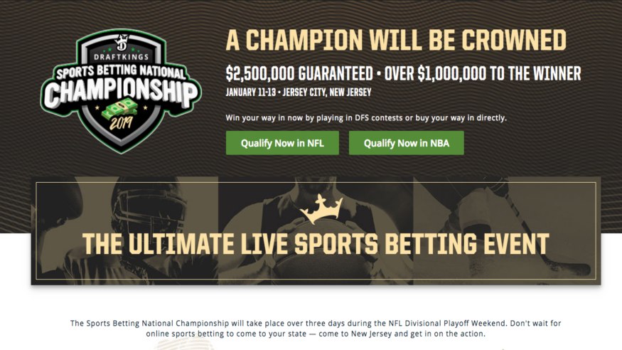When where is DraftKings sports betting National Championship date location