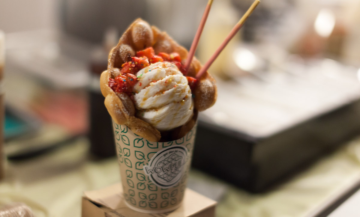 $1 ice cream waffles on opening day of Wowfulls’ first store