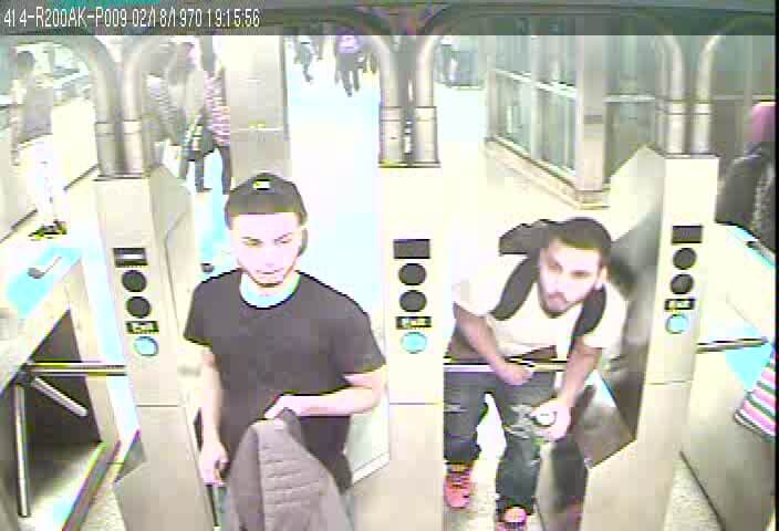 Phone stolen after suspects jump down on subway tracks