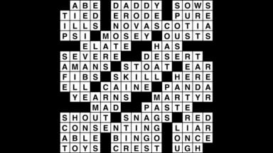 Crossword puzzle, Wander Words answers: September 4, 2019