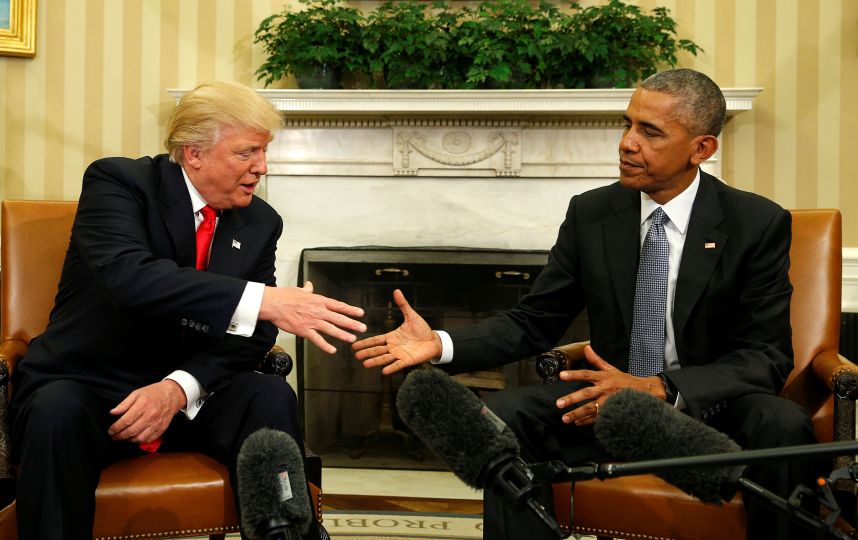 Watch the first meeting between Trump and Obama