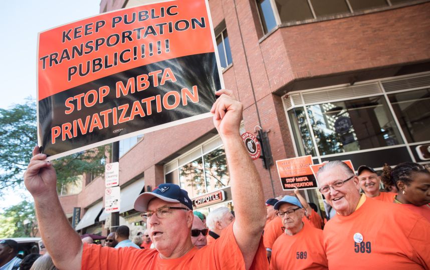 MBTA workers rally against possible privatization