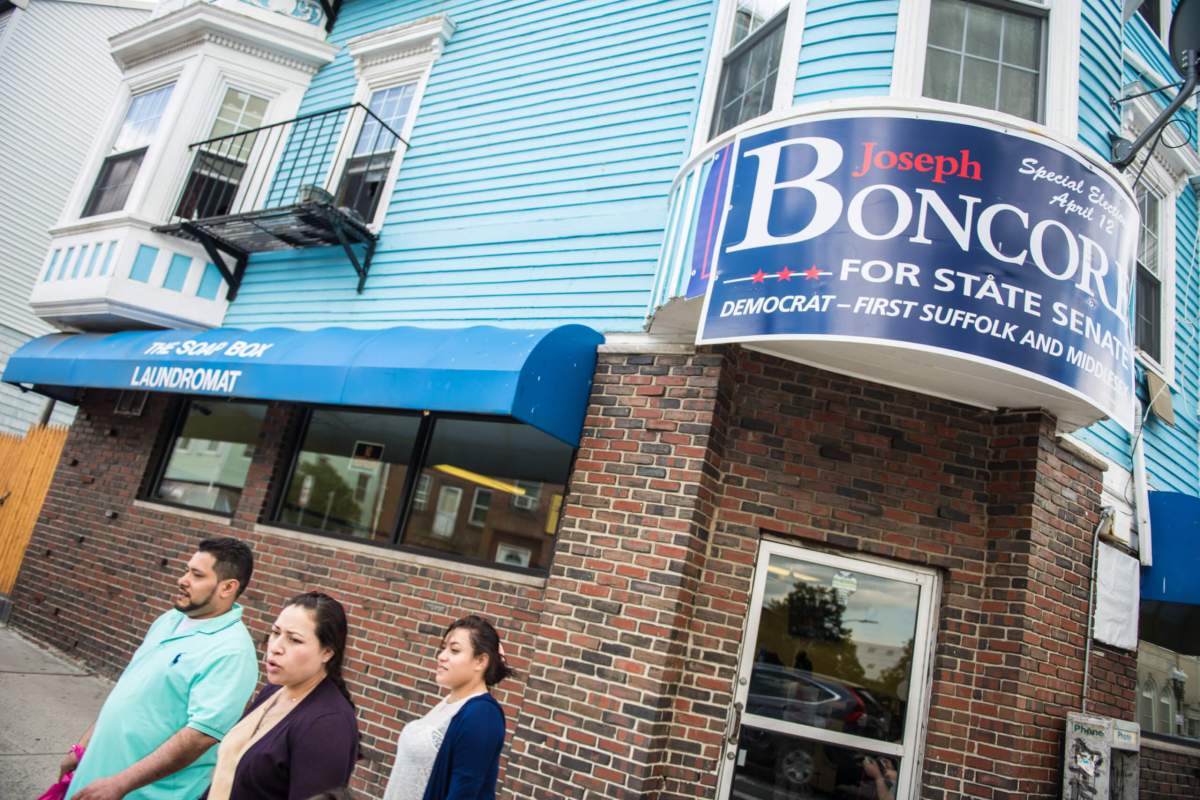 Trump banner that caused unease for East Boston’s Latinos replaced by