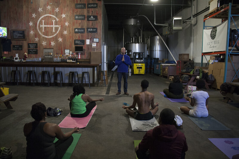 Yoga classes mix bending and beer in the Bronx