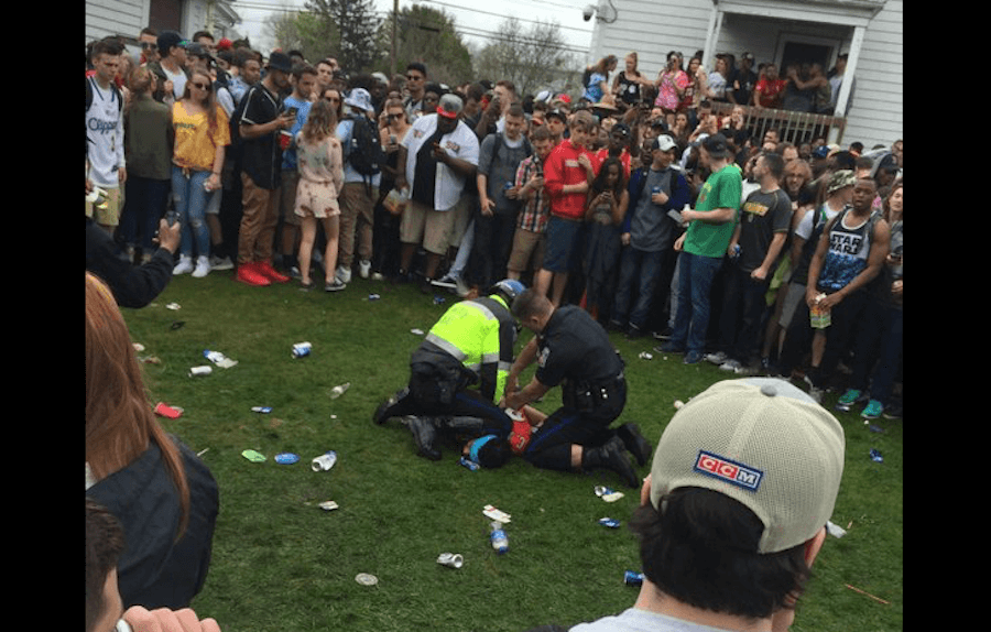 Police seek Mass. students who threw bottles at officers