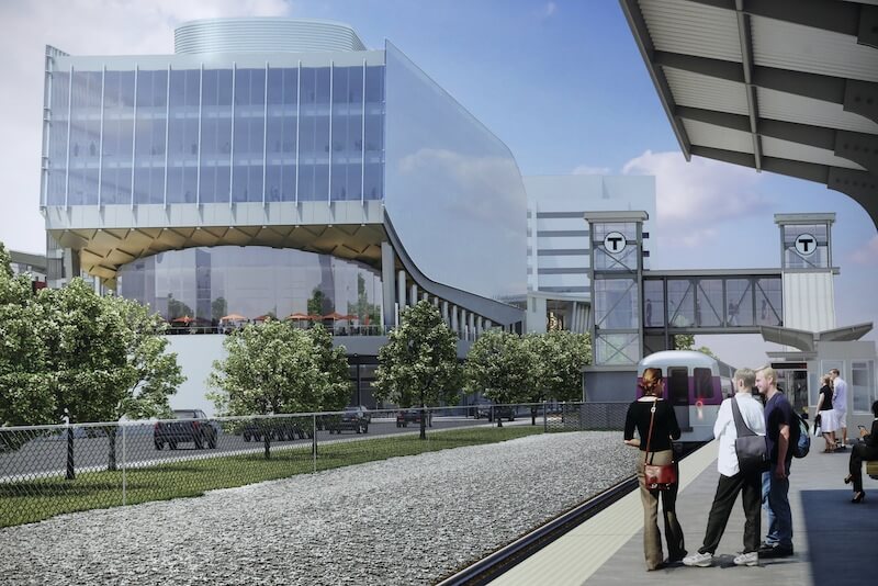 Construction for Boston Landing commuter rail station underway