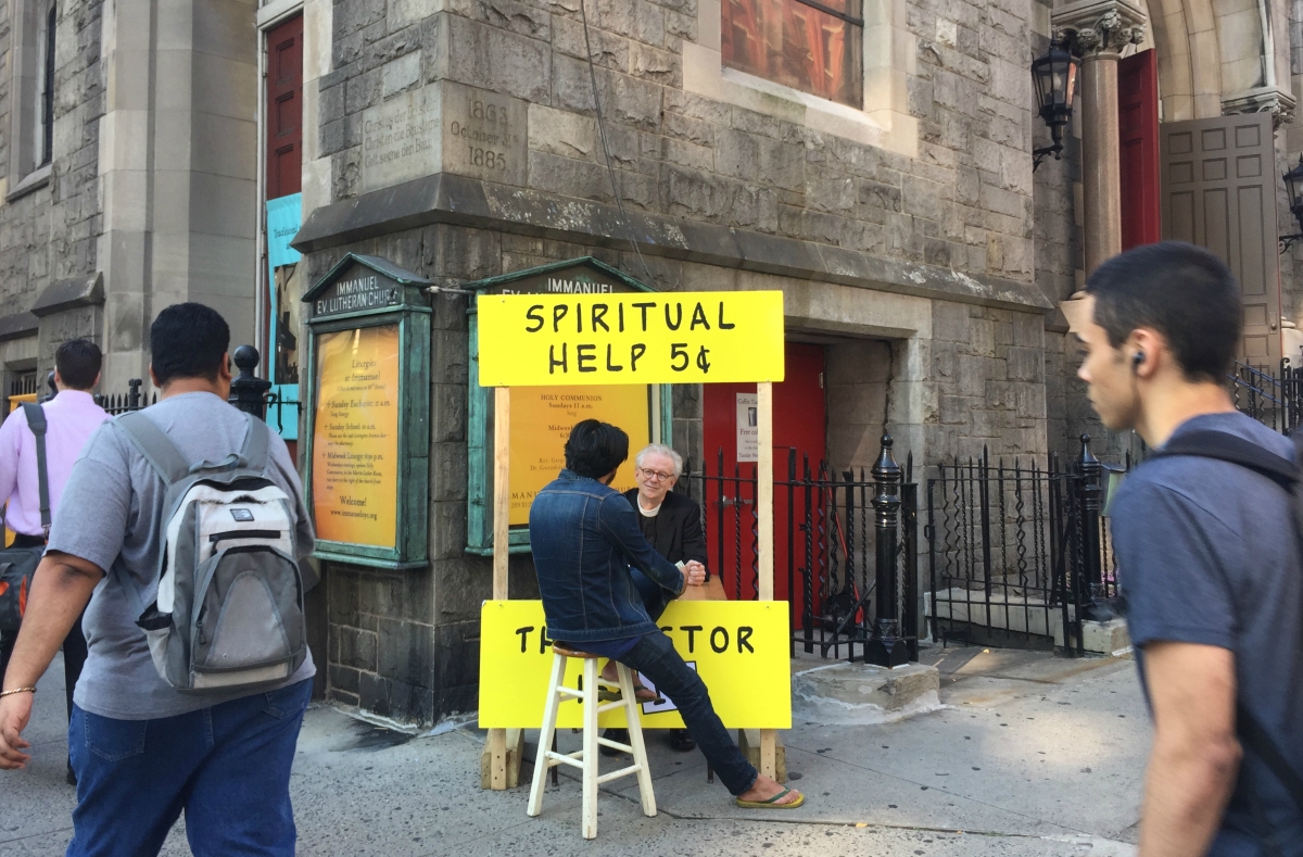 Pastor opens a Peanuts-style booth in front of his church
