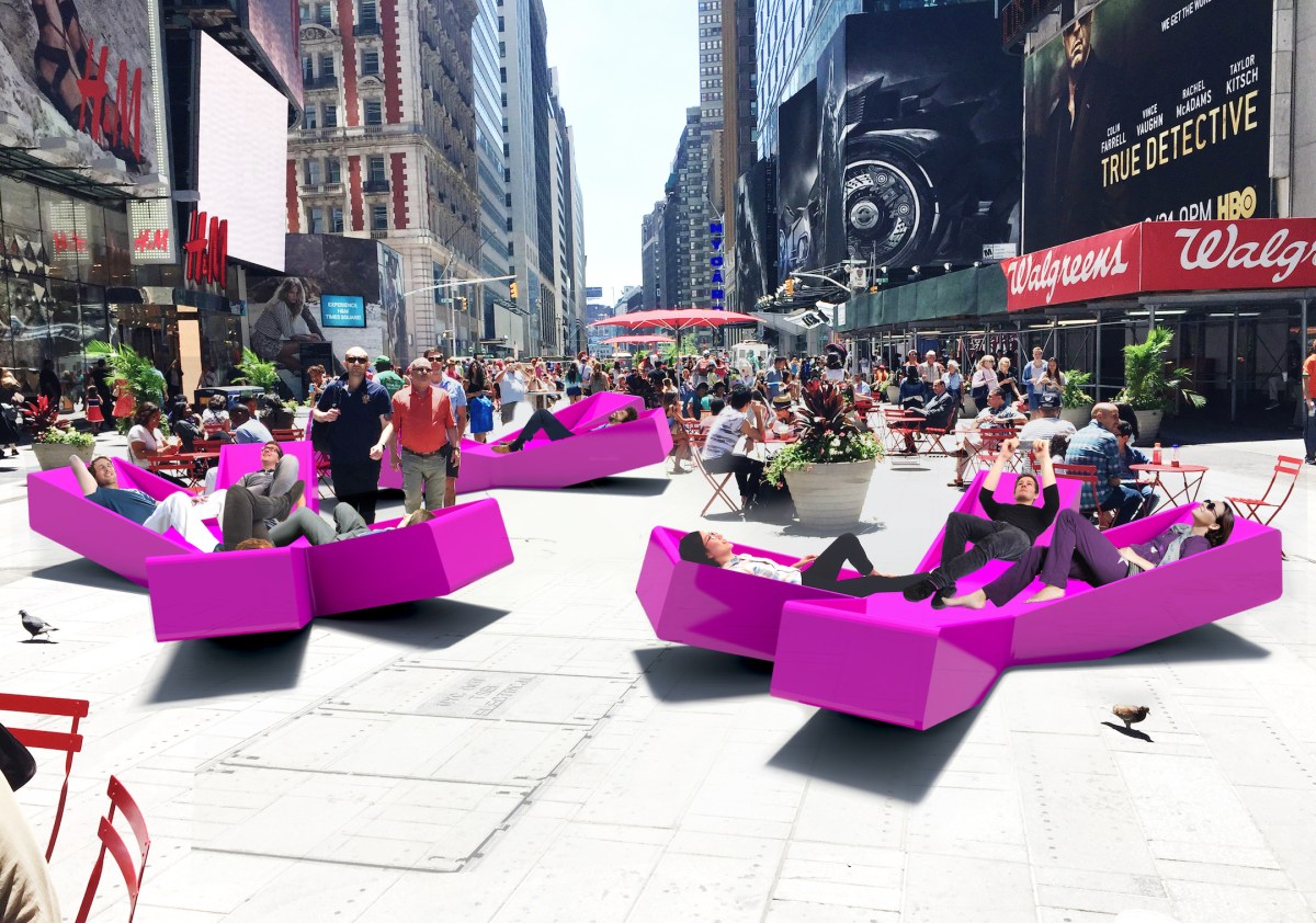 Get horizontal in Times Square’s new XXX loungers