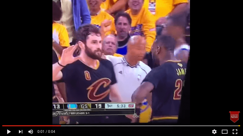Kevin Love and LeBron James high five fail (Video)