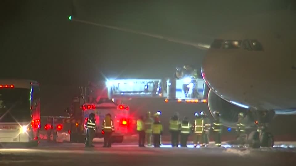 Vikings safe after plane skids into grass while taxiing