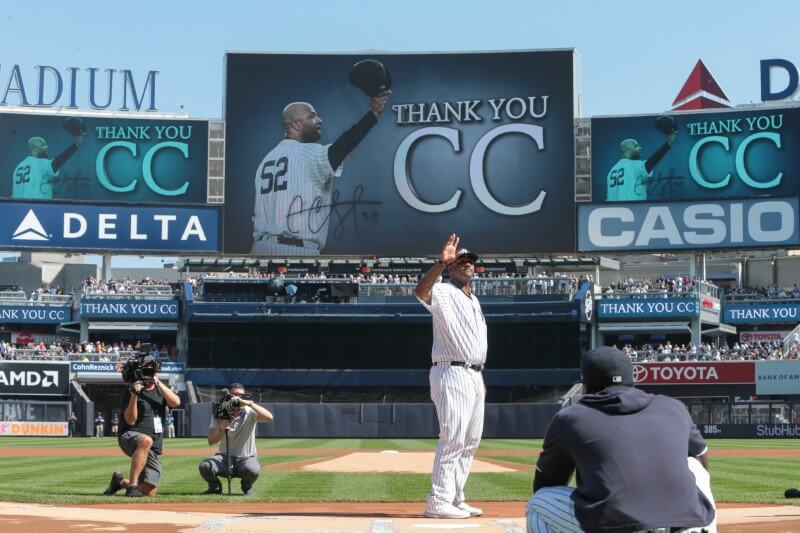Yankees honor P Sabathia before final home game