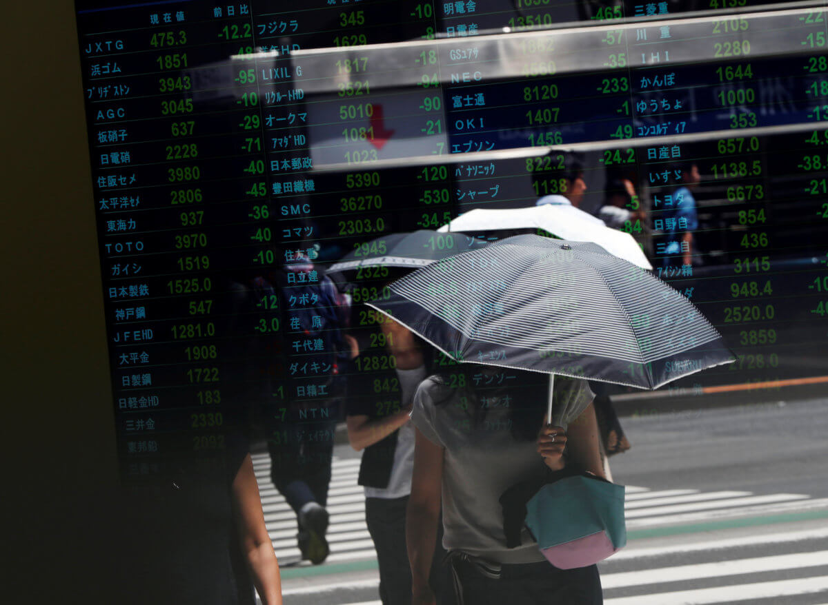 Asian shares edge lower, Japan hurt by Sino-U.S. tensions