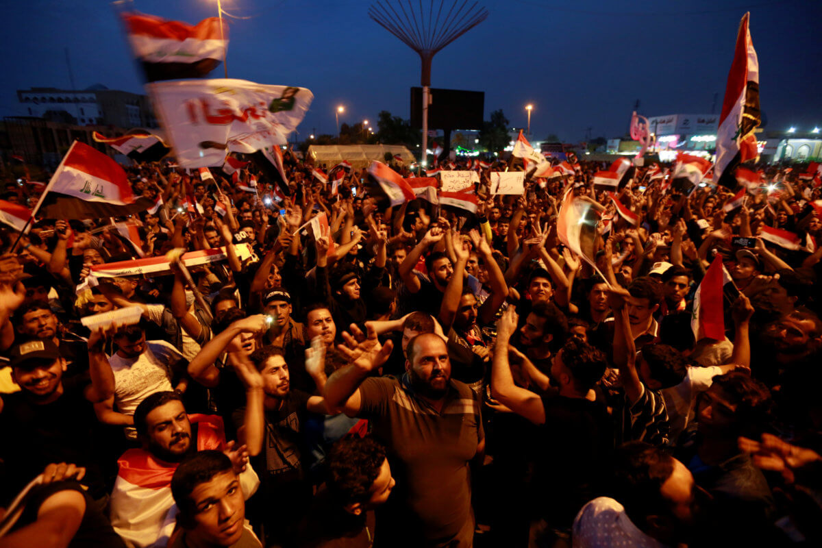 Three Iraqis killed, 84 wounded in Baghdad protests: sources
