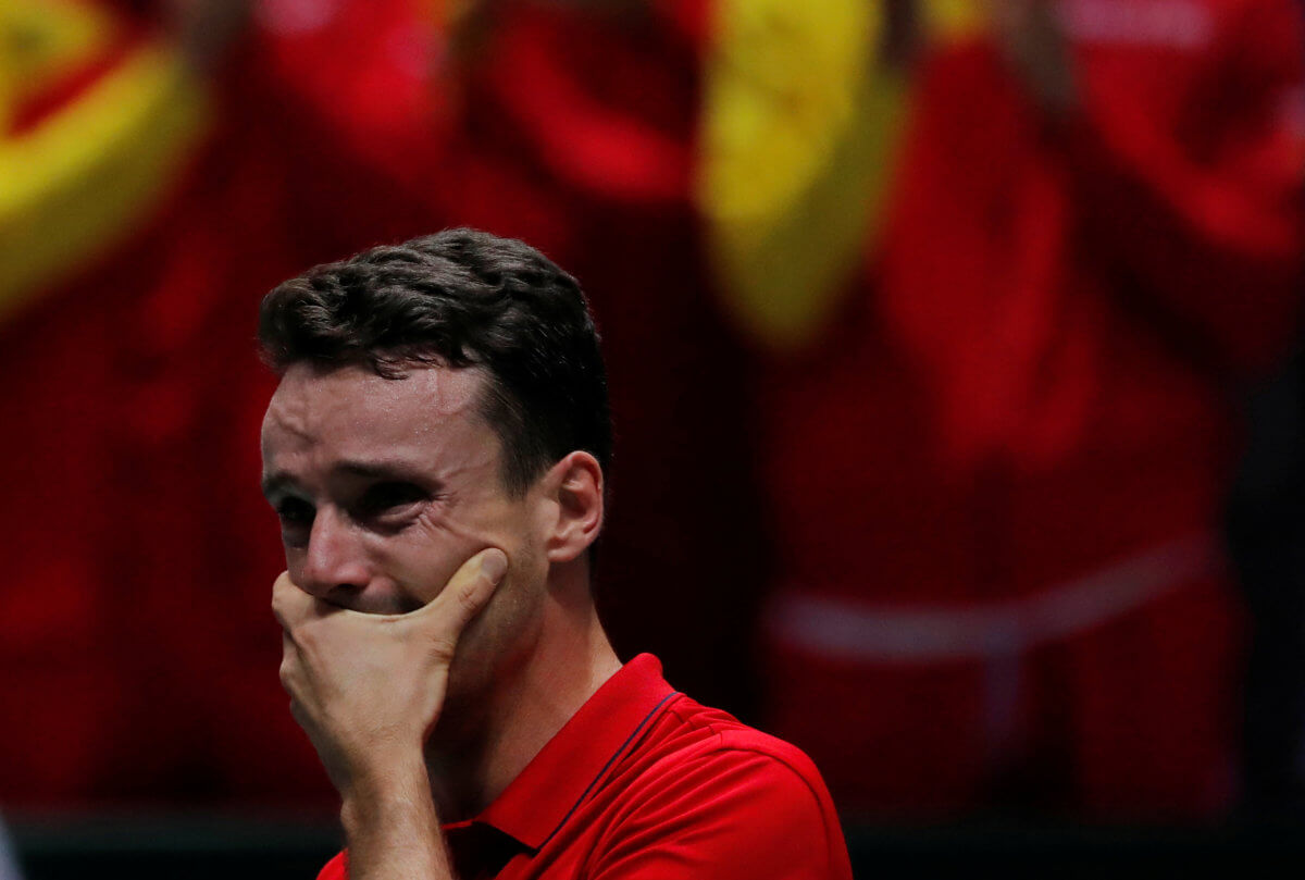 Grieving Bautista Agut gives Spain lead in Davis Cup final