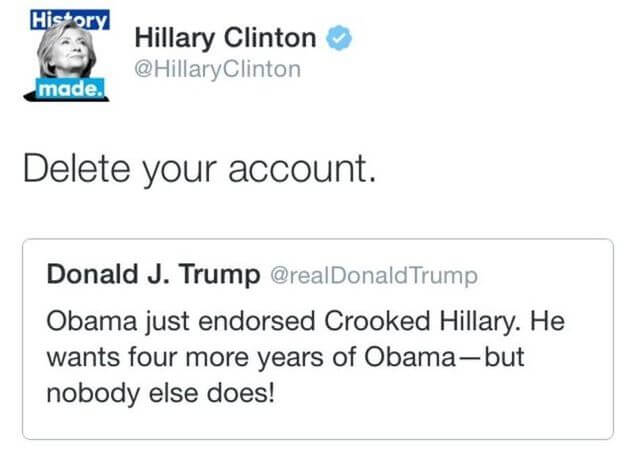 Clinton tells Trump: ‘Delete your account,’ fueling Twitter war