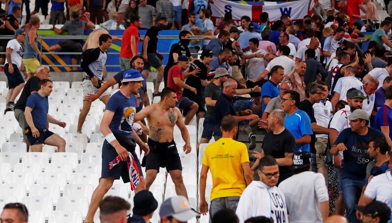 More Marseille mayhem as Russian fans charge rivals
