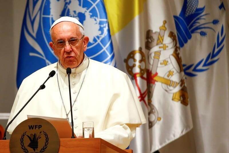 ‘Feed people, not wars,’ pope says in address to U.N. food agency