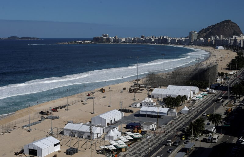 Work resumes on Rio’s beach volleyball arena
