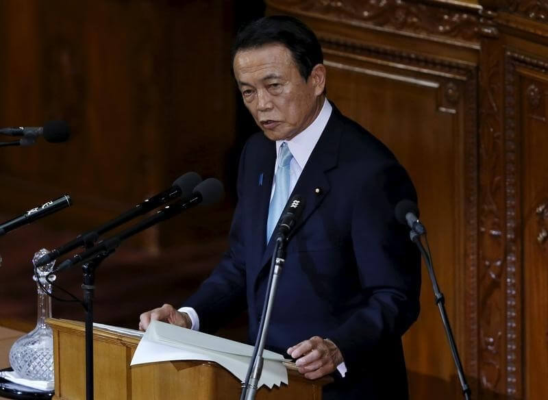 Japan Finance Minister Aso says won’t intervene in FX market lightly
