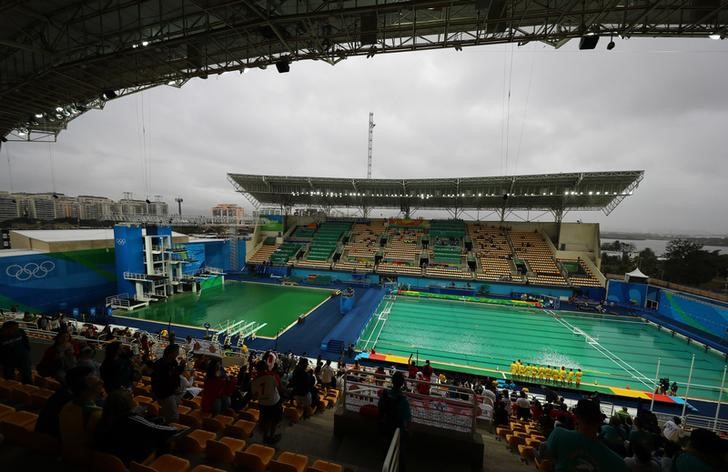 Green pools caused by hydrogen peroxide dump: Rio organizers