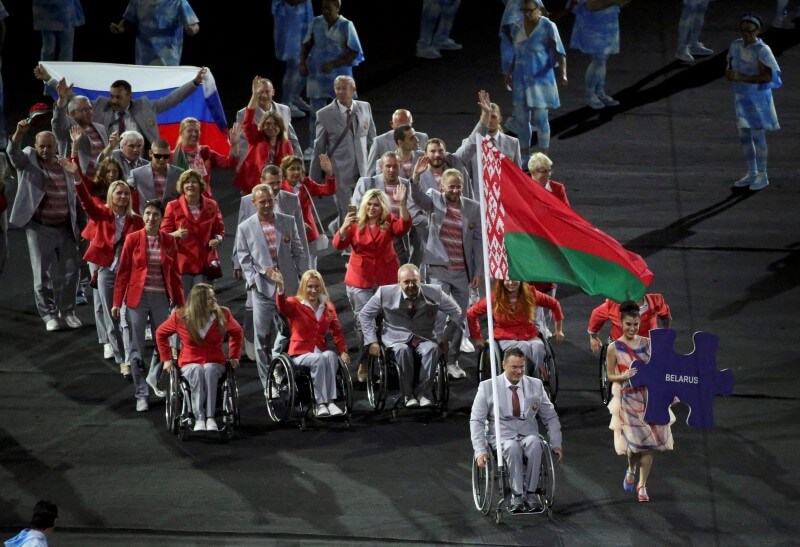 Paralympics: Belarus delegate banned after carrying Russian flag at ceremony