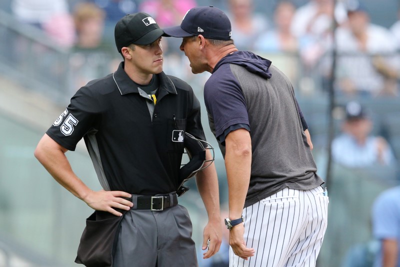 Yankees’ Boone suspended 1 game for umpire ran