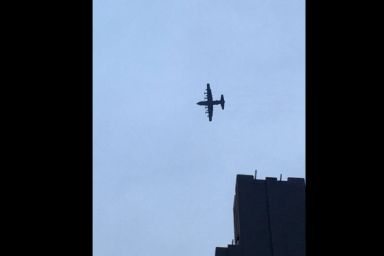 Why was a military plane circling Manhattan?