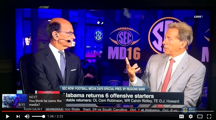 Nick Saban and Paul Finebaum argue over Cam Robinson situation (YouTube