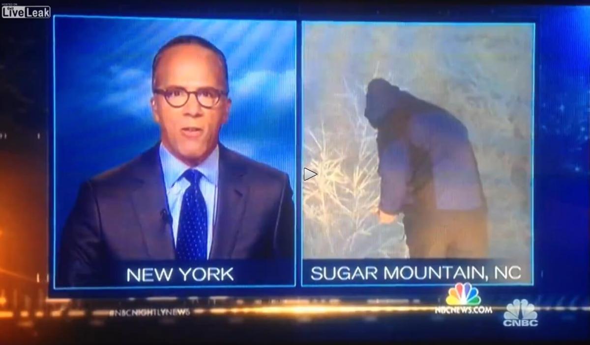 VIDEO: Weather reporter Mike Seidel gets caught urinating in snow during live