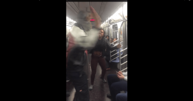 VIDEO: F train man slaps (the soul out of) a woman that sets off all-out