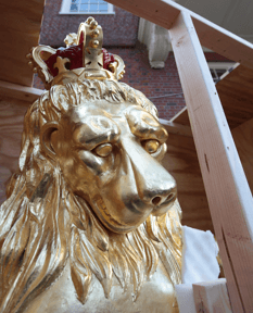Old State House gets sparkling new lion and unicorn statues, Boston time